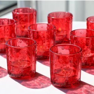 Red Reindeer - Glass Votive & Tealight Candle Holders - Winter Holidays Decor